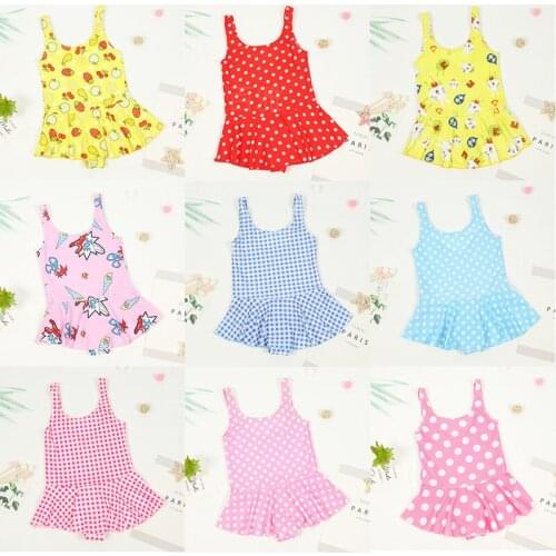 Kids Swimwear Summer Girls Swimsuit Shoulder Top Swim Briefs Girls Split Swimsuit Beach kids swimwear Acrylic