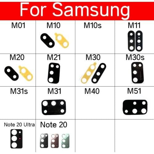 Rear Camera Lens For Samsung M01 M10 M11 M20 M21 M30 M31 M40 M51 s Note 20 Ultra Back Camera Glass Protection Lens+Sticker Parts