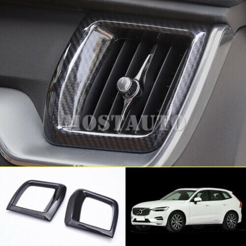 For Volvo XC60 2018-2019 ABS Carbon Fiber Interior Side Air Vent Outlet Cover Trim 2pcs Car Accessories Interior Car Decor