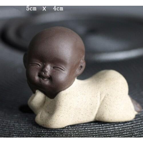 Home decor High quality pure manual Mini ceramic crafts small ornaments buddha statues monk