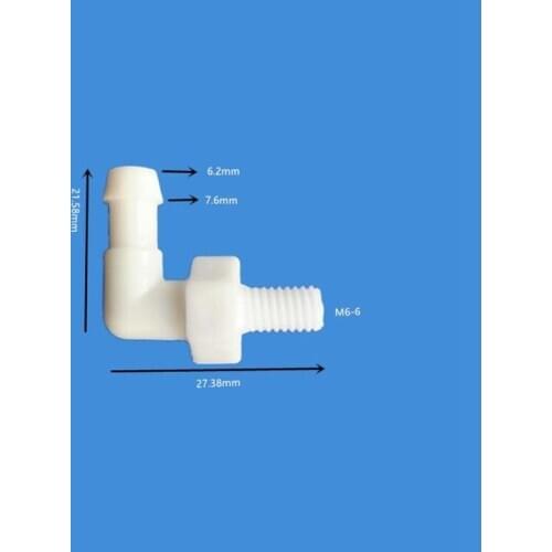 M6 Metric Thread to 6mm Pagoda Barbed Plastic Elbow Pipe Fitting Hose Connector L Type Water Tube Joint for Garden