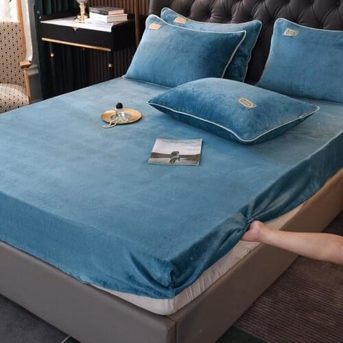 Flannel Thickened Mattress Cover Milk Wool warm Sleeping Sheet Without Pillowcase Essential BeddingFor Autumn And Winter