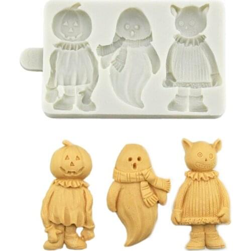Halloween Pumpkin Devil Clown Fondant Cake Silicone Mould Chocolate Mould Clay Color Mould