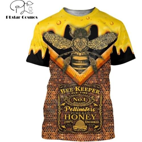 Old Time Bee Keeper 3D Printed men t shirt Pure Raw Honey Harajuku Fashion Short sleeve shirt summer street Casual Unisex tshirt