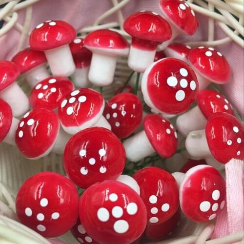 Artificial Mini Mushroom Simulation Plant Micro Landscape Potted Plant Decoration Crafts Garden Terrarium Resin HFing