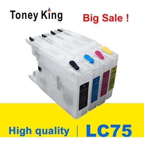 Toney King LC75 LC40 LC12 LC71 LC73 LC400 LC1220 LC1240 Refill Ink Cartridge for Brother DCP-J525N J540N J740N J925N Printer