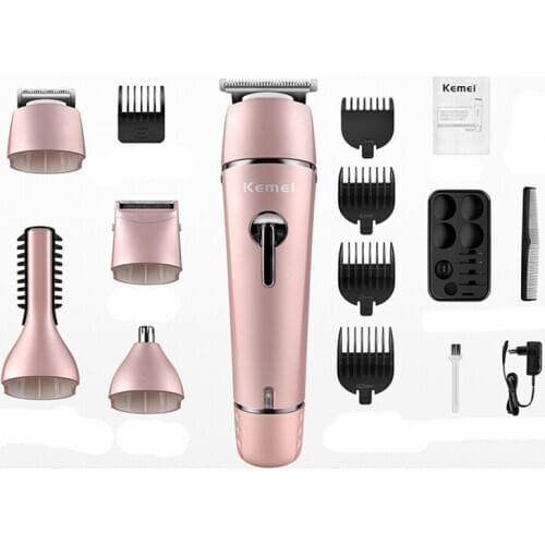 Kemei hair trimmer KM-1015 5 in 1 rechargeable hair clipper nose trimmer electric shaver razor beard trimmer eyebrow washable