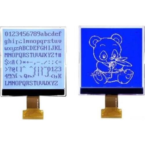 Maithoga 24PIN SPI COG 128128 LCD Screen ST7571 Drive IC Parallel/IIC Interface White/Blue Backlight