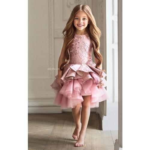Cute pink white/ivory sequin tulle flower girl dress sleeveless toddler pageant costume kids Princess dress tutu outfits