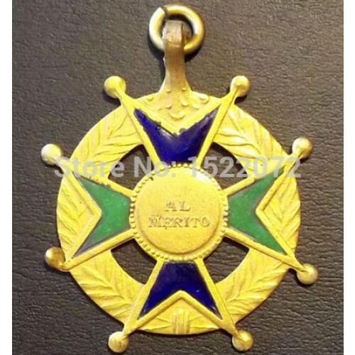 CHEAP ANTIQUE CATHOLIC EDUCATION CROSS TO MERIT "AL MERITO" GORGEOUS ENAMEL MEDAL LOW PRICE CUSTOM GOLD MEDALS