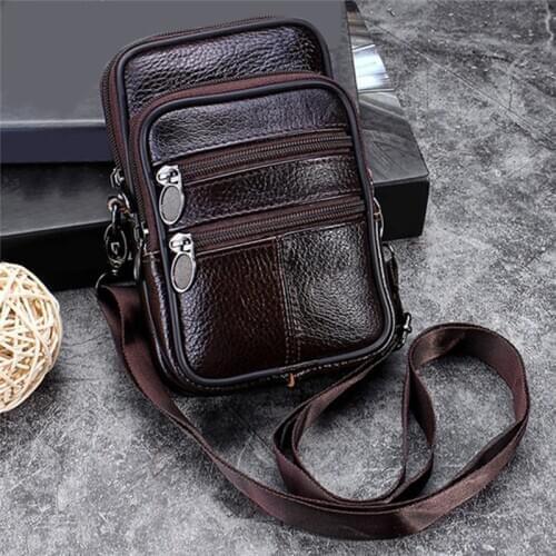 New Man Waist Bag Minimalism Large Capacity Pu Leather Bags Men Multi-Function Phone Bags Man High Quality Simple Waist Bag