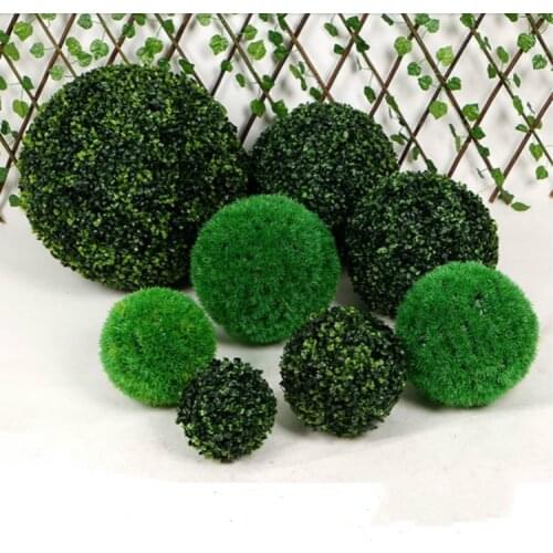 New Artificial Green Hanging Grass Plant Ball Ornament Wedding Party Decoration Garden Home Decor DIY 15CM 20CM 25CM 29CM 32CM