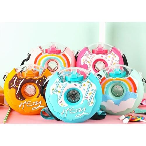 New Creative Silicone Portable Childrens Donut Kettle Infant Portable Sports Bottle Childrens Gift