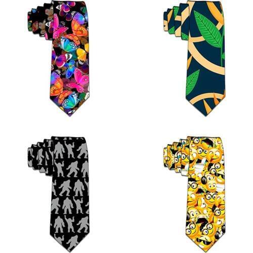 Colorful Neckties Classic Mens Footprint Navy Blue Wedding Ties Polyester Funny Men Printed Tie Party Neckties 5LD49