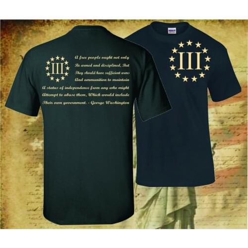 Three Percenter Patriot Apparel Usa T-Shirt Molon Labe 2Nd Amendment 3 Percent