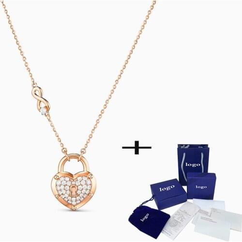 SWA 2020 New Fashion Exquisite Rose Lock I Love Necklace To Give Girlfriend A Classic Birthday Romantic Marriage Proposal Gift