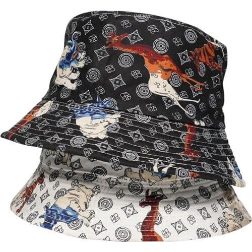 2021 Cotton Fashion Joker Animal Elephant Print Bucket Hat Fisherman Hat Outdoor Travel Hat Sun Cap Hats for Men and Women 432