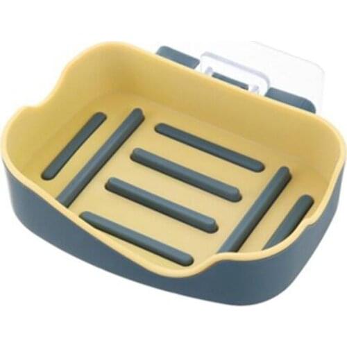 Strong Non-Marking Paste, Drain Soap Box, Creative Double Layer Free Perforated Bathroom Shelf, Two-color Wall Hanging Soap Box