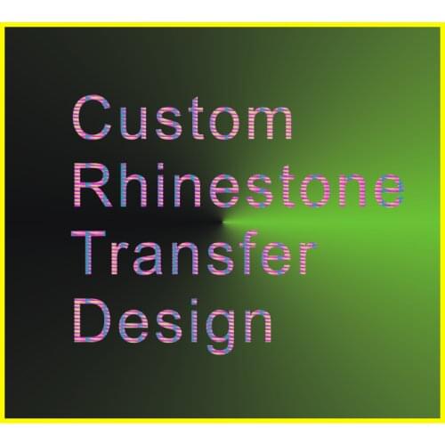 Custom hot fix rhinestone transfer motif logo