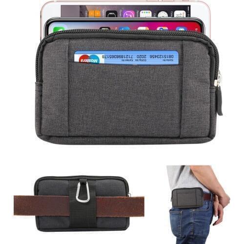 Belt Horizontal Multi-Purpose with 2 Zip Compartments for BQ Mobile BQ-5514L Strike Power 4G (2019)