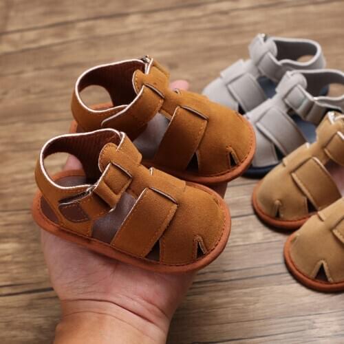 0-18M Kids Newborn Baby Boys Fashion Summer Soft Crib Shoes First Walker Anti Slip Sandals Shoes
