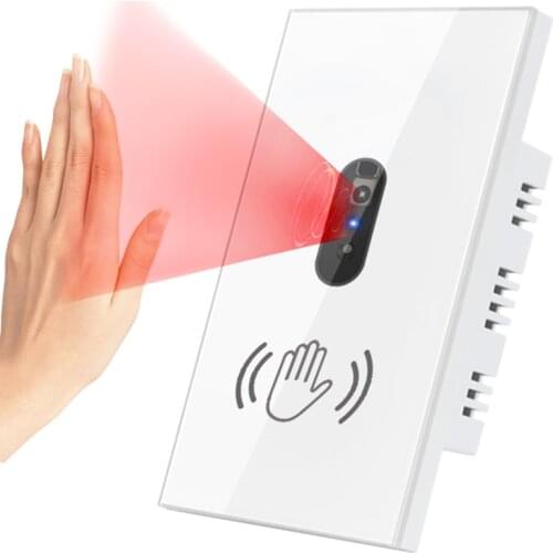 Touch Steel Switch Wall Power Sensor Switch EU Standard Light Switch Zero Fire Infrared Drop-proof Scratch-resistant Wet Hands