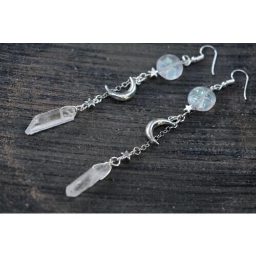 Celestial earrings,Moon Earrings,Moon Goddess Earrings,witch earrings