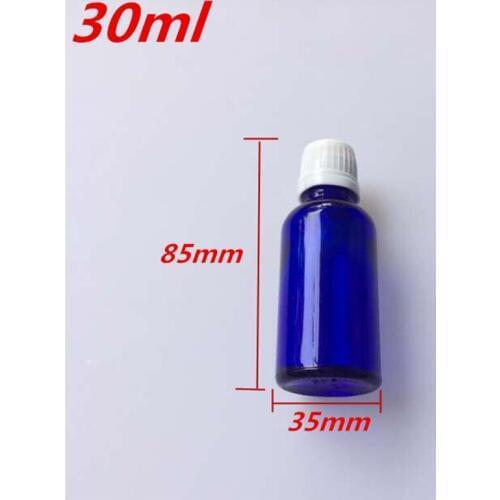 10 pcs 35x85 mm Dark Blue Glass Bottles With White Plastic Cap&Plugs DIY 30 ml Empty Essential Oil Glass Bottles Jars