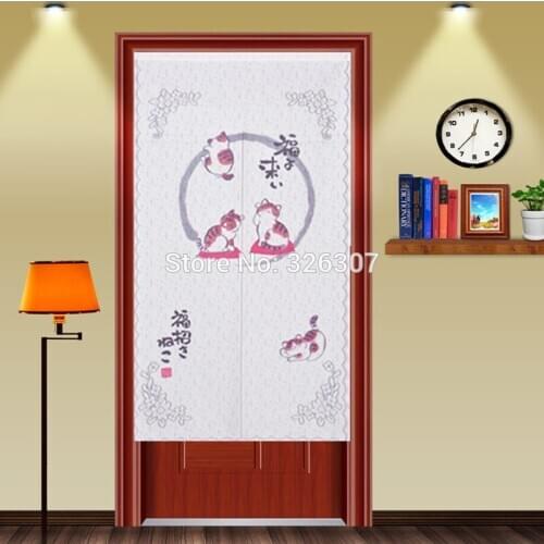 Taiwan Japan plutus cat recruit smile blessing god good luck cloth curtain home act portiere hangings thicken door curtain