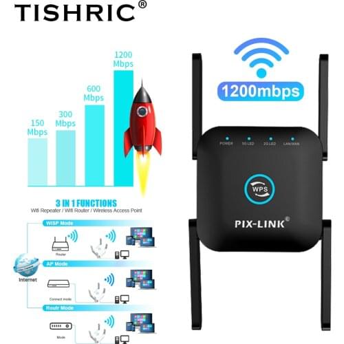 TISHRIC LV-AC24 Dual Band 2.4G / 5G Router Wirless Long Range Repeater Wifi Signal Amplifier Extender Booster For Home Office