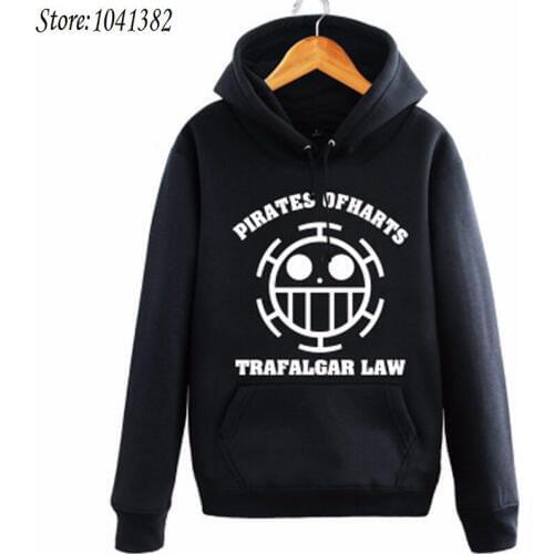 [XHTWCY]Free Shipping Hot Anime One Piece Trafalgar D Water Law Hoody Law Ship Sign Pullover With Hood