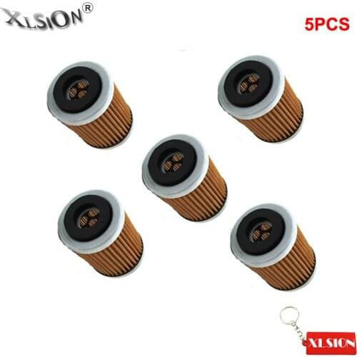 XLSION 5Pcs Oil Filters For Yamaha YZ426F YZ250F YZ400F TTR250 YFM 350 WR426F WT400F YZ TTR 250 Dirt YZ250F Motor Bike