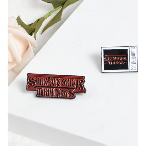 Stranger Things Pins Science fiction Horror TV series Enamel Pin Brooch Movie Souvenir Pin Badge denim bag Jewelry Gift for fan