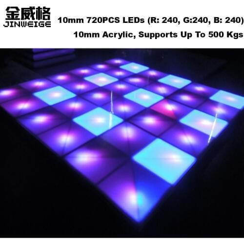 1M*1M 10mm 720PCS RGB IP65 Waterproof 27CH LED Dance Floor Led Stage Lighting