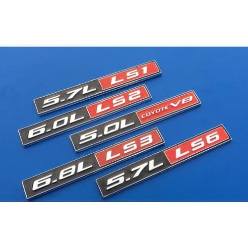 1 PCS 3D Metal Emblem 5.0L 5.7L 6.0L 6.8L LS1 LS2 LS3 LS6 COYOTE V8 Body badge Trunk Sticker For JEEP Chevrolet Ford