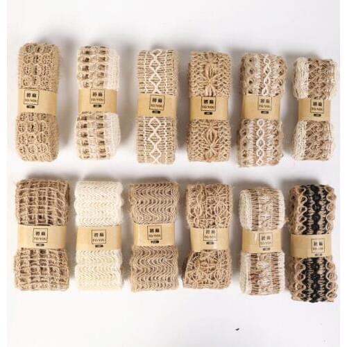 2Meters/Roll Natural Jute Woven Webbing Wedding Gift Wrapping Hemp Burlap Ribbon DIY Crafts Party Supplies Festival Decoration