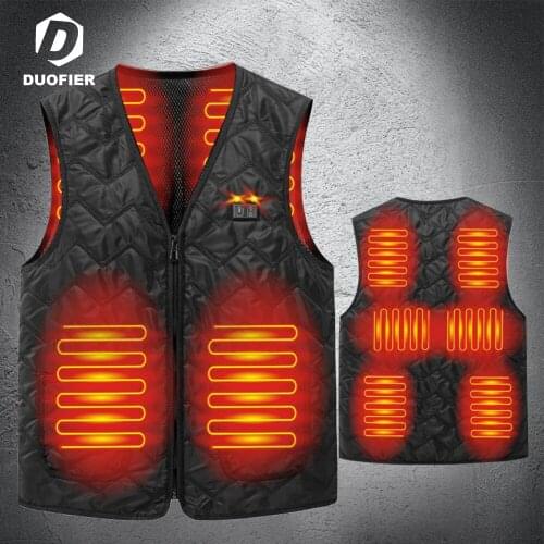 2021 Outdoor USB Infrared Heating Vest Jacket Men Women Winter Electric Thermal Clothing Waistcoat Sports Hiking Oversized 5XL