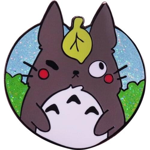 Glitter heart brooch Studio Ghibli anime fandom great gift