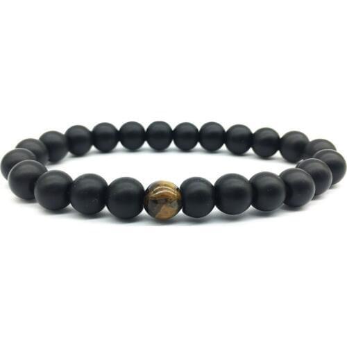 8mm Tiger Eye Stone Lava Handmade Yoga Bracelet For Men Gift Fashion