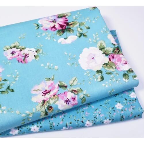 Floral cotton fabric Blue Series DIY sewing uphostery craft for Baby&Children Quilting Sheets Dress Material