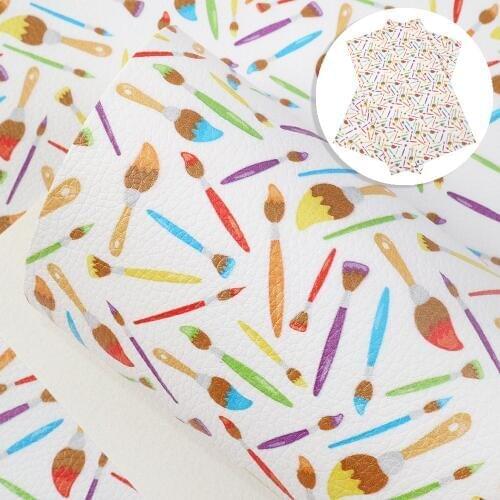 David accessories 20*33cm Lychee Back to School Synthetic Leather Patchwork For Hair Bow Bag Wallet Phone Cover DIY,1Yc10600