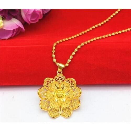 ELEGANT 14K GOLD NECKLACE FOR WOMENS WEDDING ENGAGEMENT STATEMENT JEWELRY DELICATE LOTUS LEAF PENDANT JEWELRY GIFTS NOT FADE