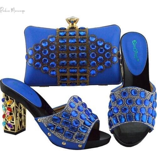 Elegant Style African Women Shoes And Bag To Match Set Italian High Heels Party Shoes And Bag Set For Wedding Dress