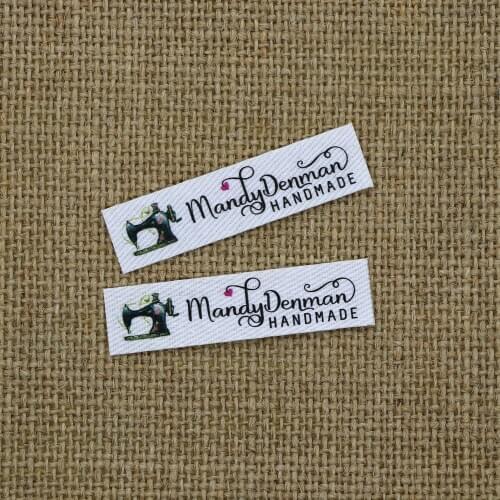96 pieces Custom Ironing Labels, Custom Clothing Labels, Text, iron on , Organic Cotton Fabric Name Label (YT265)