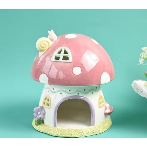 Hamsters nest, ceramic mushroom Castle House, Golden Bear rabbit shelter, colorful ornaments, pet sleeping nest