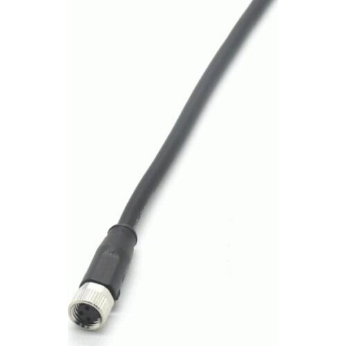 Injection Plastic Coated Waterproof Connector with Cable 1 Meter M8 3-pin Female Straight Aviation Plug Socket