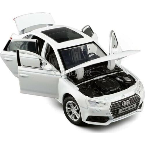 JACKIEKIM 1/32 For Audi A4L A4 Diecast Metal Car Model Toy Boy Girl Gift White/Black