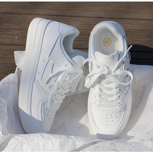 White Shoes Flat Platform Shoes Skate Shoes Macarone Candy Woman Ins Leisure Women Tide Low Top Sneakers Streetwear Female Shoes