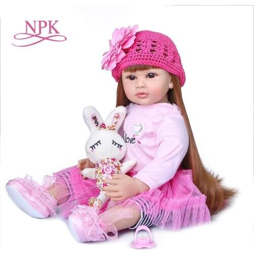 NPK 60cm reborn vinyl toys girl baby doll silicone princess child babies dolls birthday gift limited edition doll