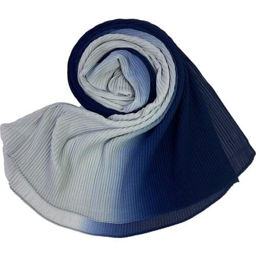 Malaysia Pleated Chiffon Gradient Scarf Hijab 10pc/lot Wholesale Muslim Women Headscarves Shawl Reason Fashion Design Bandana